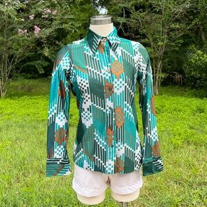 3/$30🪩 Vintage Geometric Button Up